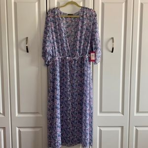 Vince Camuto Floral Swim Coverup - Blue and Pink